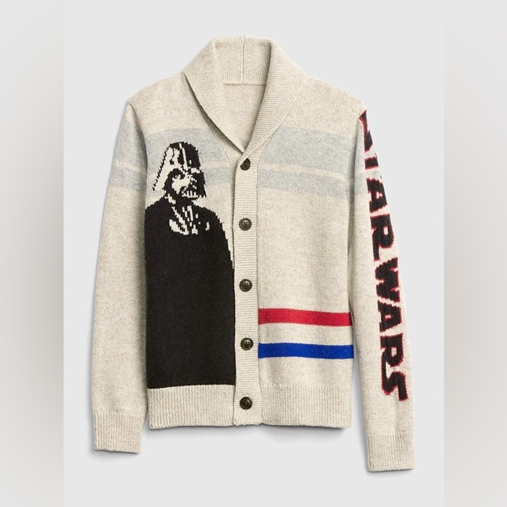 GAP Star Wars Shawl Collar Cardigan in Cream, Black, Red, Blue